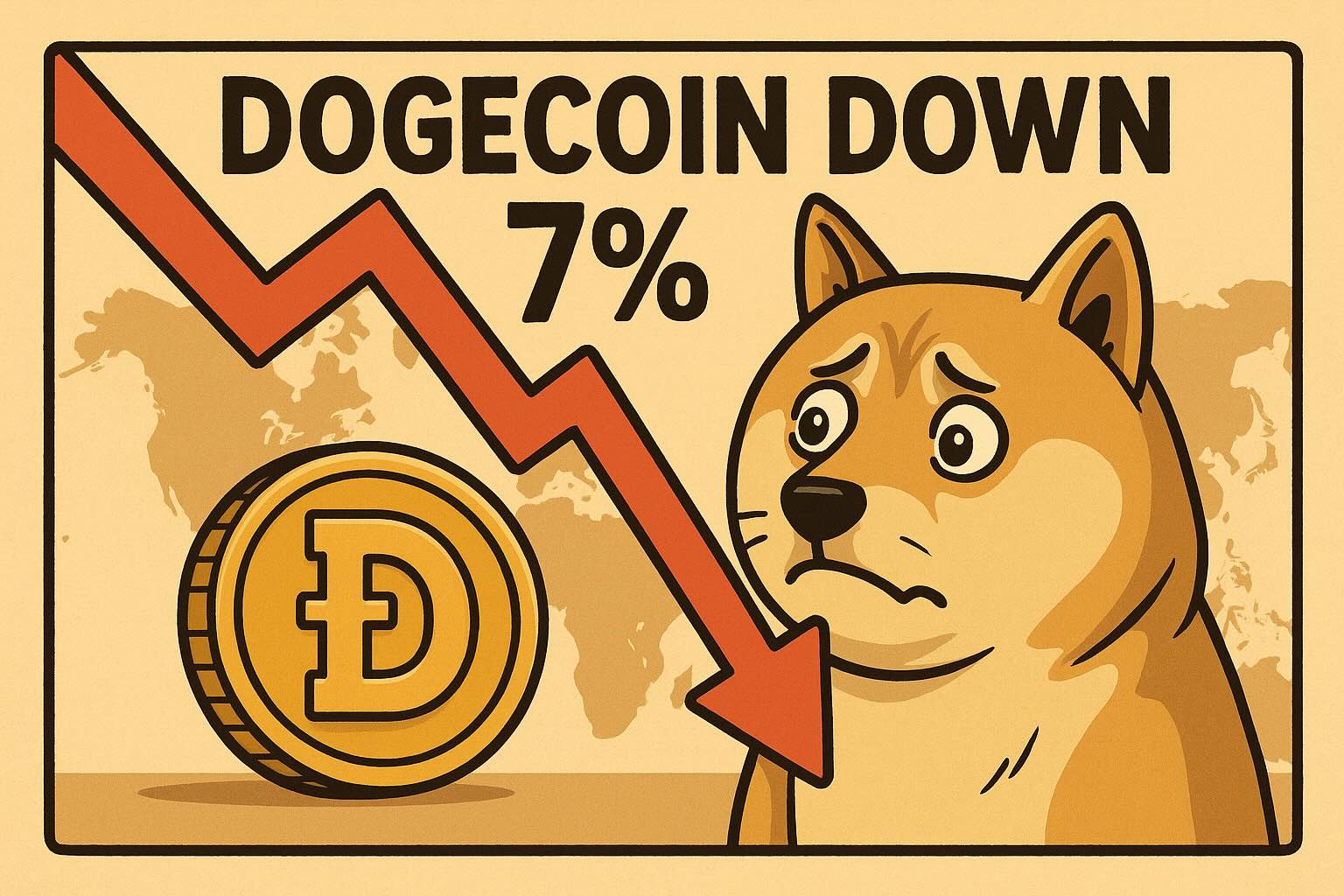 Dogecoin (DOGE) has experienced a notable decline of 7%