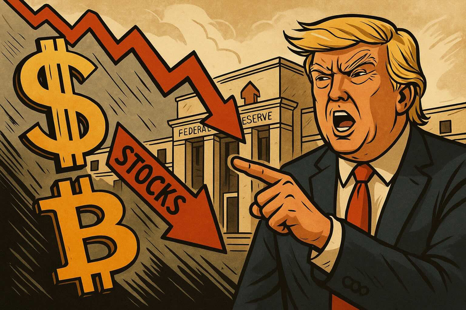 US Dollar and Stocks Fall as Trump Turns Up Heat on Fed – Bitcoin Stays Strong